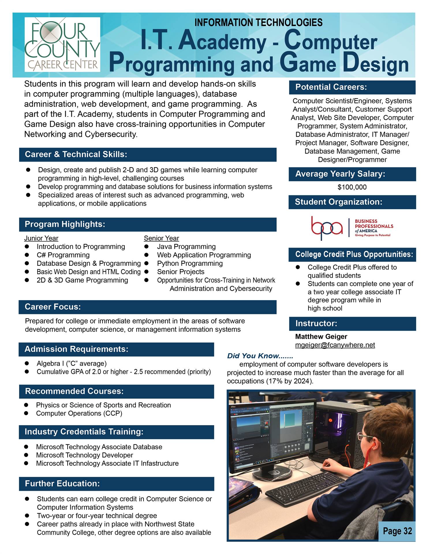 Computer Programming & Game Design